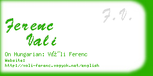 ferenc vali business card